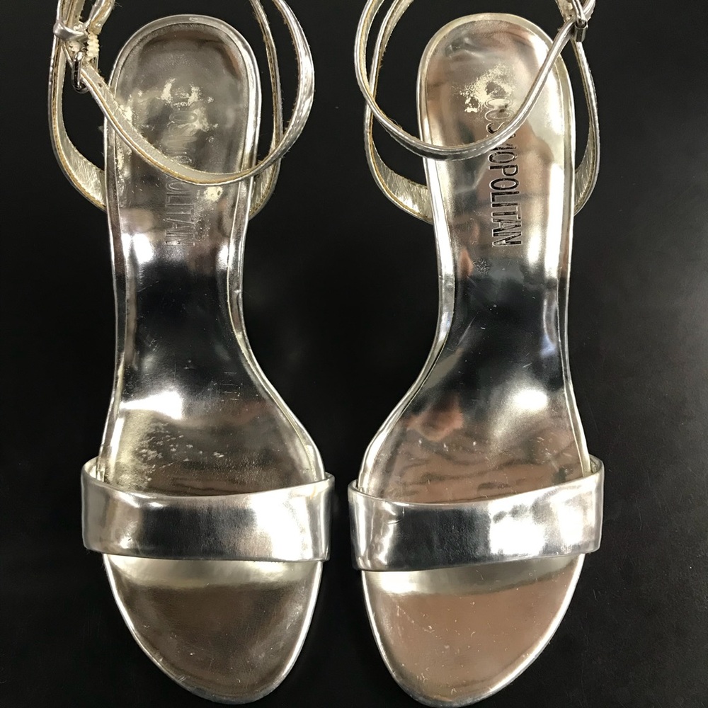 COSMOPOLITAN SILVER STRAPY HEELS